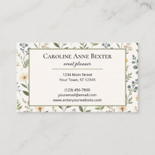 Beautiful Neutral Wildflowers in Soft Colours Business Card