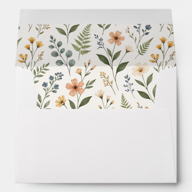 Beautiful Neutral Wildflowers Soft Colours Envelope (Back (Bottom))