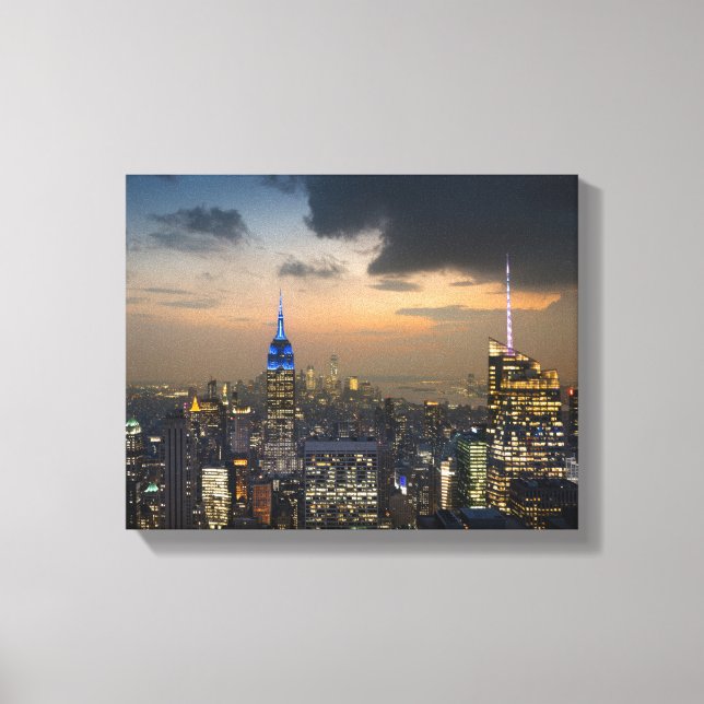 Beautiful New York Evening Skyline Canvas Print (Front)
