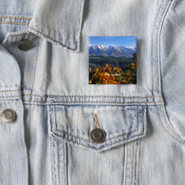 Beautiful New Zealand 15 Cm Square Badge (In Situ)