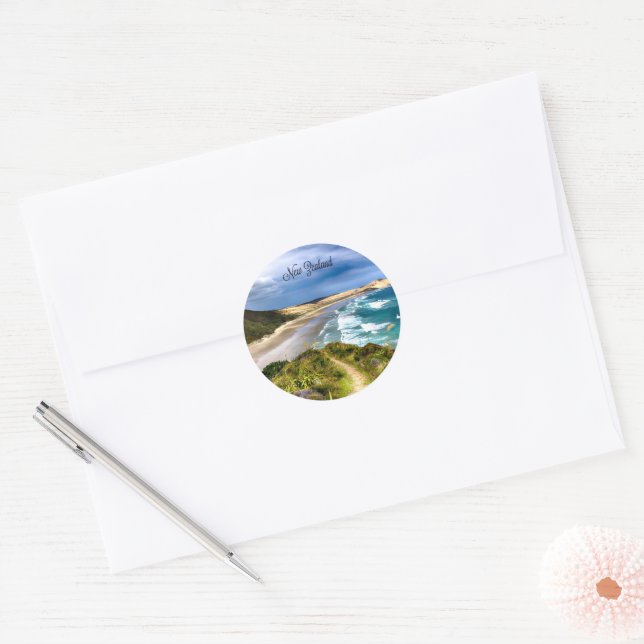 Beautiful New Zealand Classic Round Sticker (Envelope)