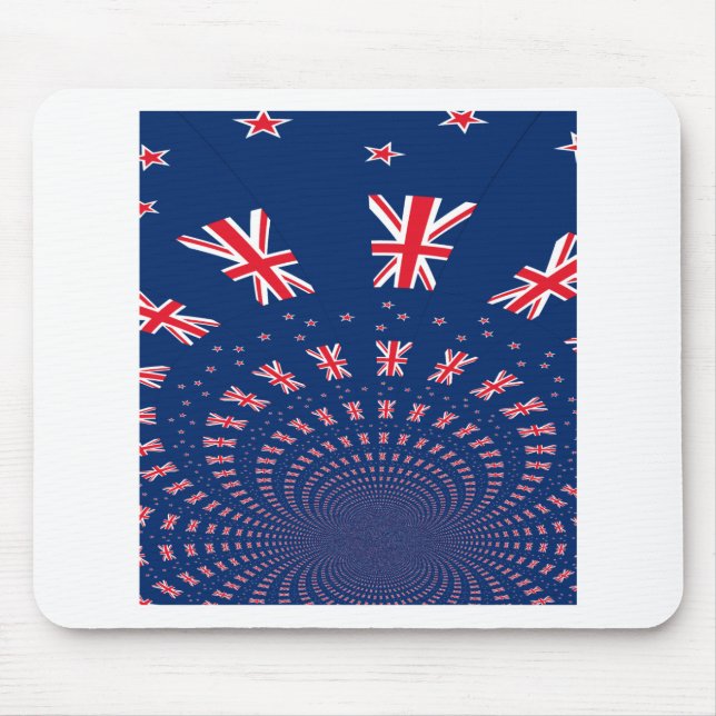 Beautiful New Zealand Flag Art Print Design Mouse Pad (Front)