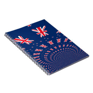 Beautiful New Zealand Flag Art Print Design Notebook