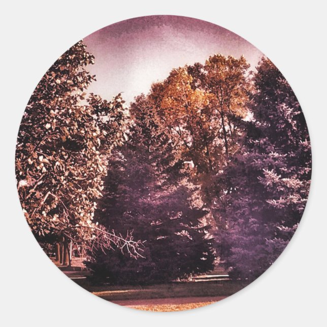 Beautiful Night Classic Round Sticker (Front)