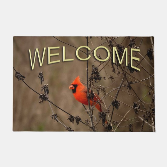 Beautiful Northern Cardinal  Doormat (Front)