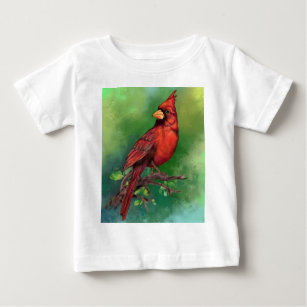 Beautiful Northern Red Cardinal Bird Painting  Baby T-Shirt