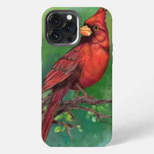 Beautiful Northern Red Cardinal Bird - Painting iPhone 13 Pro Max Case