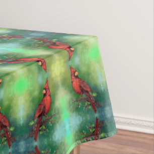 Beautiful Northern Red Cardinal Bird Painting - Tablecloth