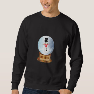 Beautiful nostalgic snow globe with snowman sweatshirt