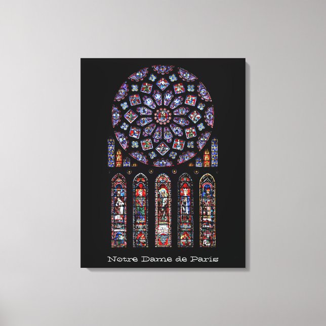 Beautiful Notre Dame Cathedral North Rose Window Canvas Print (Front)
