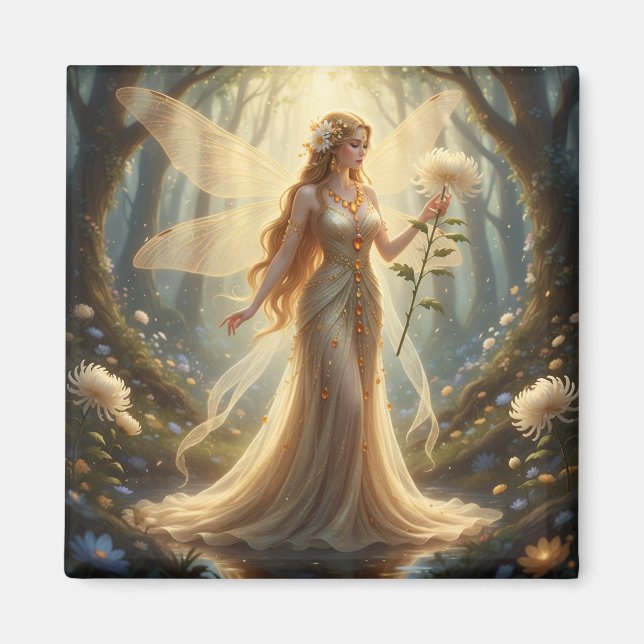 Beautiful November Topaz Fairy Magnet (Front)