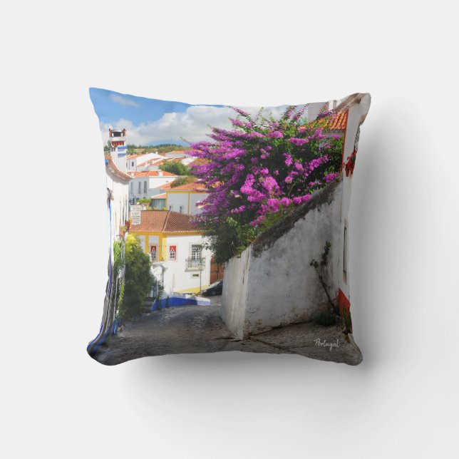 Beautiful Obidos town & Castle- The Real Portugal Cushion (Front)