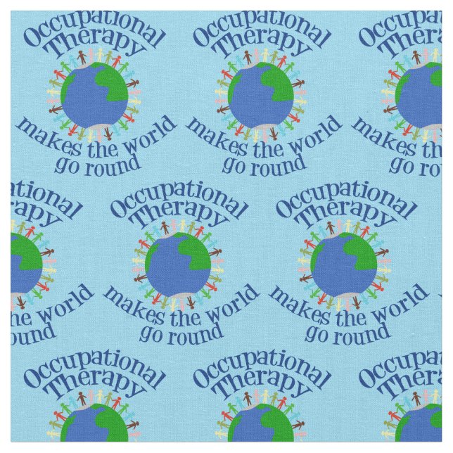 Beautiful Occupational Therapy World Fabric (Close Up)