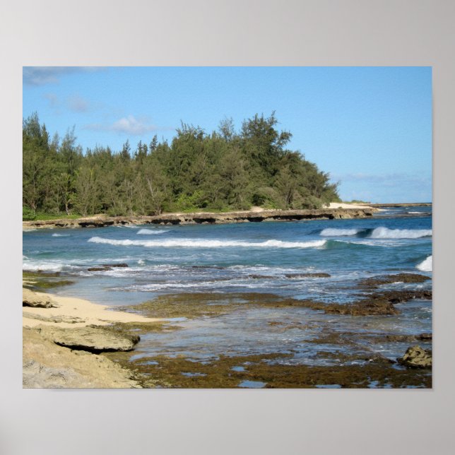 Beautiful Ocean Beach Oahu Hawaii Poster (Front)