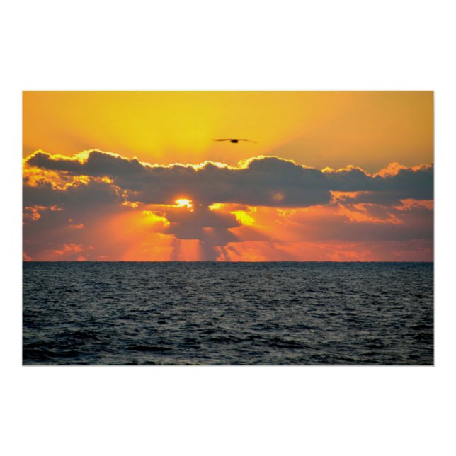 Beautiful ocean beach sunrise poster (Front)