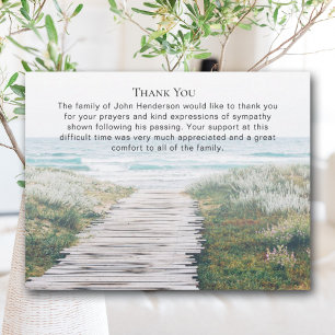 Beautiful Ocean Funeral Thank You Note Card