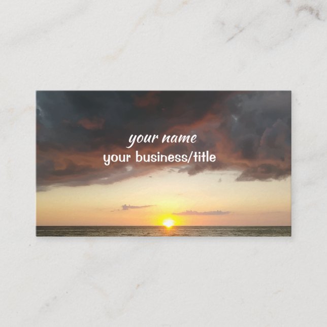 Beautiful Ocean Sunset Business Card (Front)