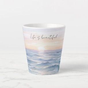 Beautiful Ocean Sunset Latte Mug