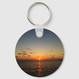 beautiful ocean sunset yellow orange red key ring