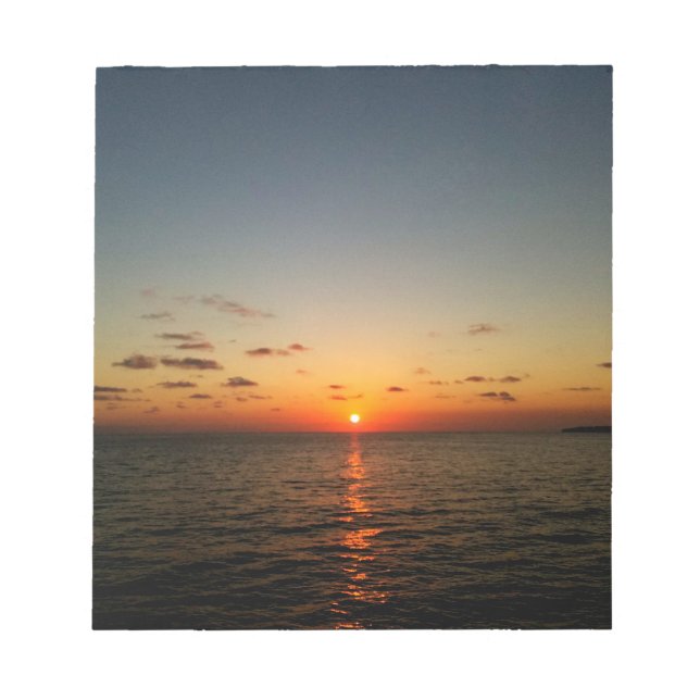 beautiful ocean sunset yellow orange red notepad (Front)