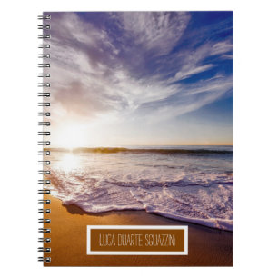 Beautiful Ocean Waves Add Your Name Notebook