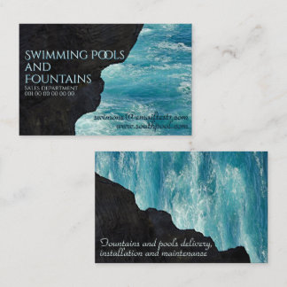 Beautiful ocean waves and rocks for fountains pro business card