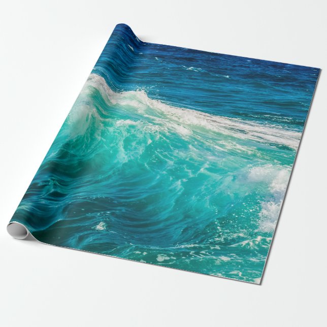 Beautiful Ocean Waves Wrapping Paper (Unrolled)