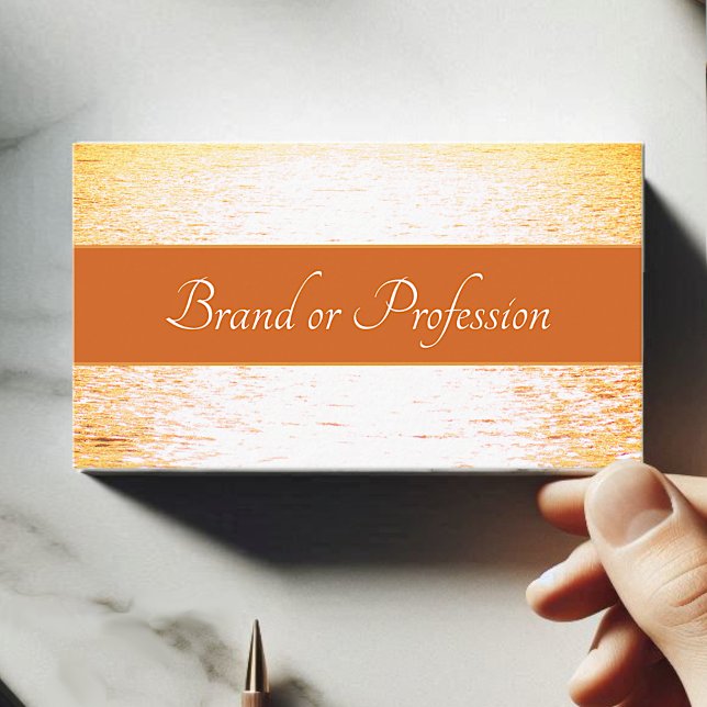 Beautiful Ocean with Elegant Peach Sunset Beauty Business Card (Creator Uploaded)