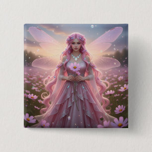 Beautiful October Opal Fairy 15 Cm Square Badge