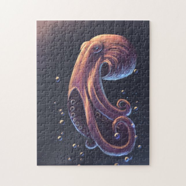Beautiful octopus in the water jigsaw puzzle (Vertical)