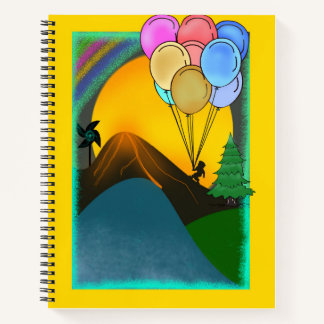 Beautiful of night with colourful  notebook
