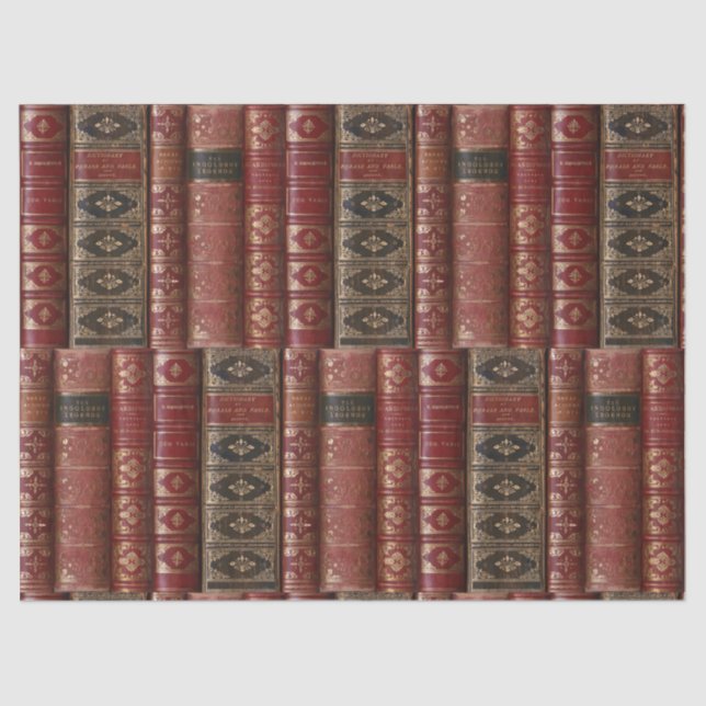 Beautiful Old Book Spines (Dictionary 2) Tissue Paper (Front)