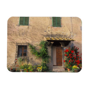 Beautiful old home with flowers at San Gimignano Magnet