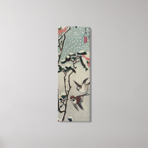 Beautiful Old Japanese Painting of Birds & Snow Canvas Print