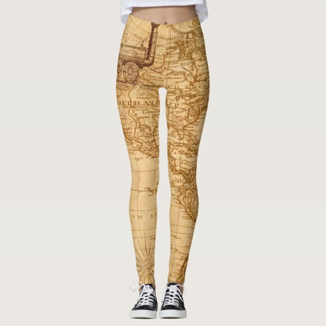 Beautiful old map leggings (Front)