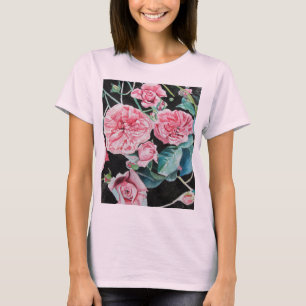 Beautiful Old Pink Roses Blank Pink Top