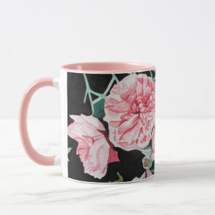 Beautiful Old Pink Roses Floral Mug
