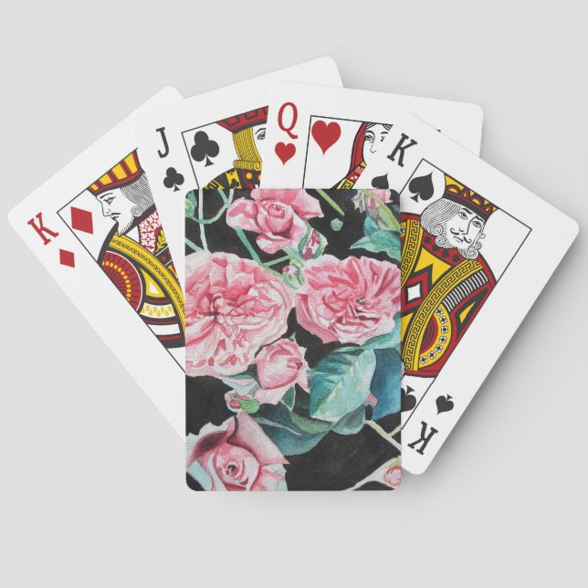 Beautiful Old Pink Roses Playing Cards Set (Back)