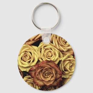 Beautiful Old Roses Key Ring