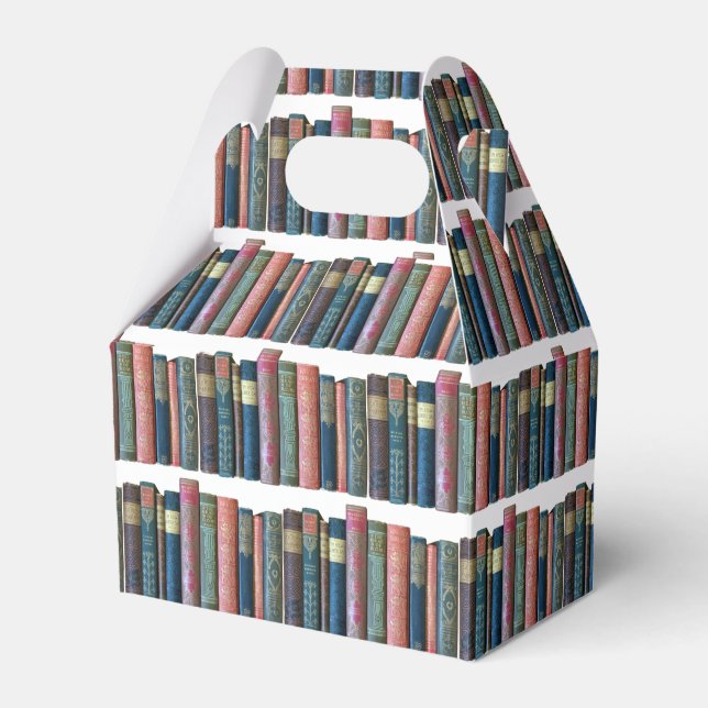 Beautiful old vintage books, book spines favour box (Front Side)