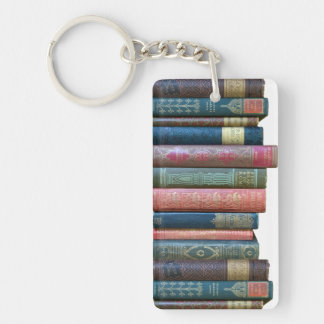 Beautiful old vintage books, book spines key ring