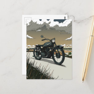 Beautiful Old Vintage Motorcycle Postcard