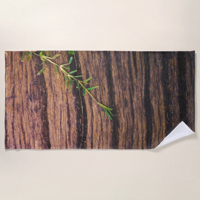 beautiful old wood beach towel (Front)