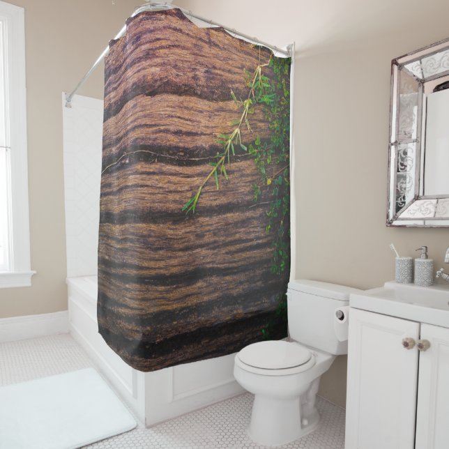 beautiful old wood shower curtain (In Situ)
