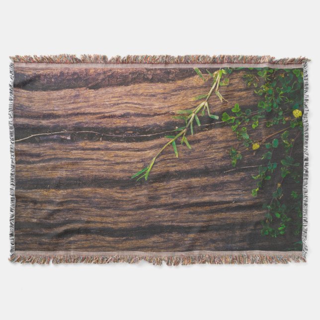 beautiful old wood throw blanket (Front)