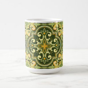 💚💛 Beautiful olive and yellow Azulejos Coffee Mug