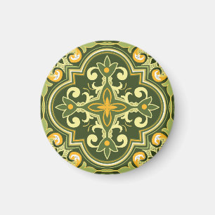 💚💛 Beautiful olive and yellow Azulejos Magnet