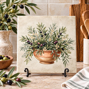 Beautiful Olive Bowl Tuscan Rustic Tile