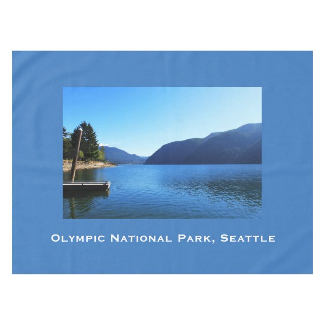 Beautiful Olympic National Park blue table cloth. Tablecloth (Front (Horizontal))