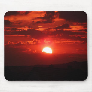 Beautiful Orange and Red Sunset Mouse Pad